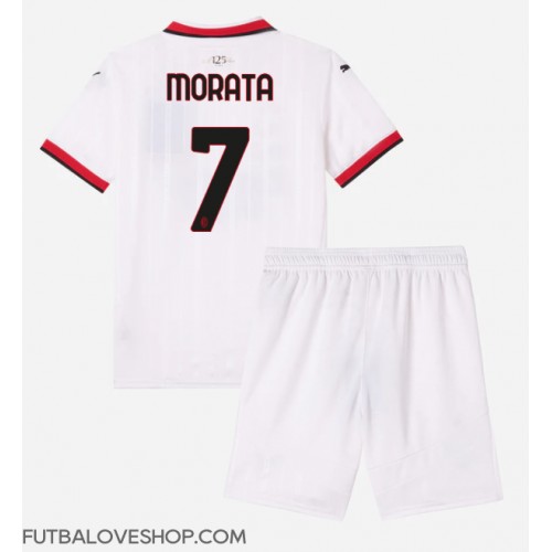 Dres AC Milan Alvaro Morata #7 Preč pre deti 2024-25 Krátky Rukáv (+ trenírky)